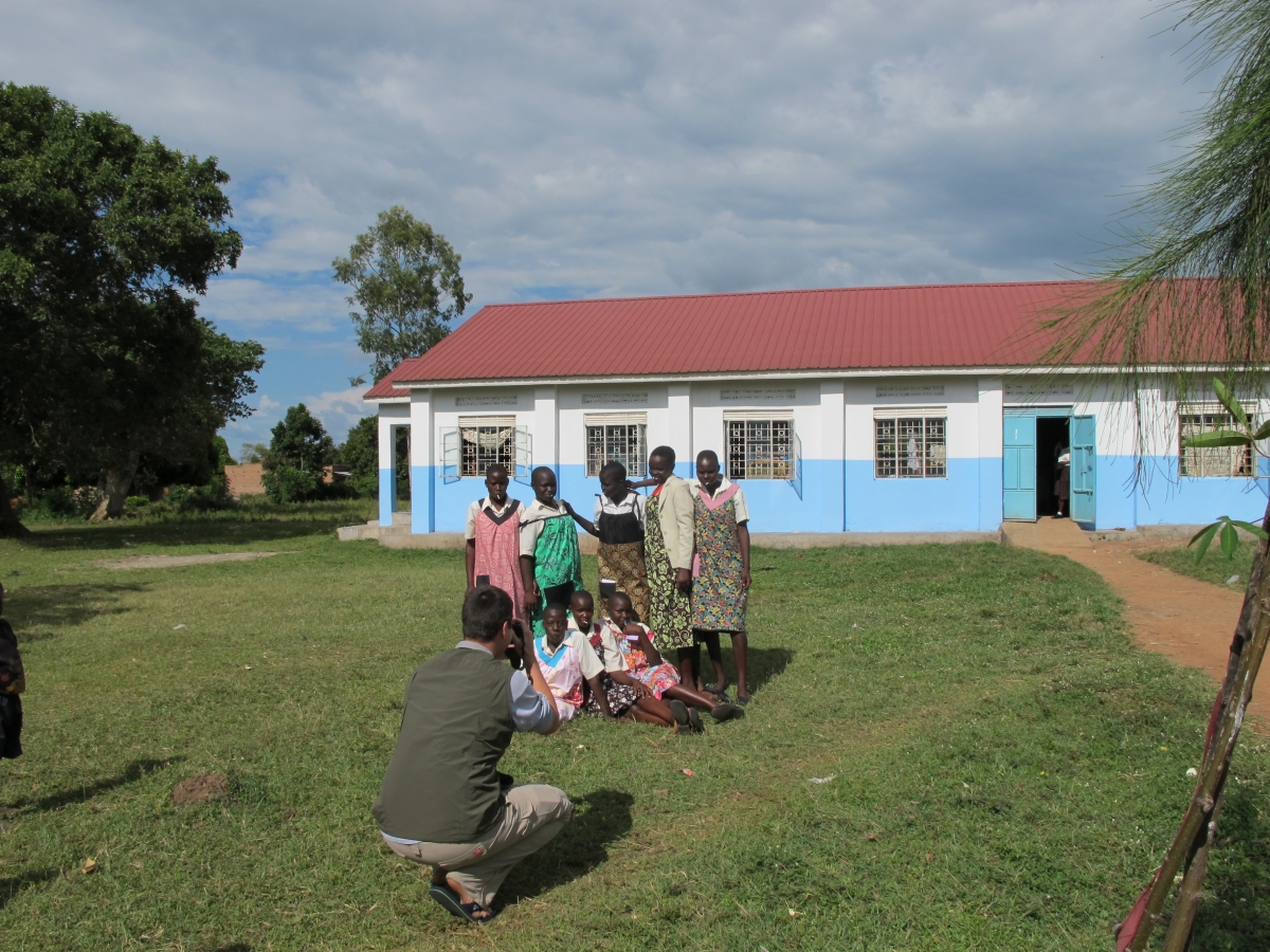 Girls getting their picture taken in front of dormitory - Copy - Copy